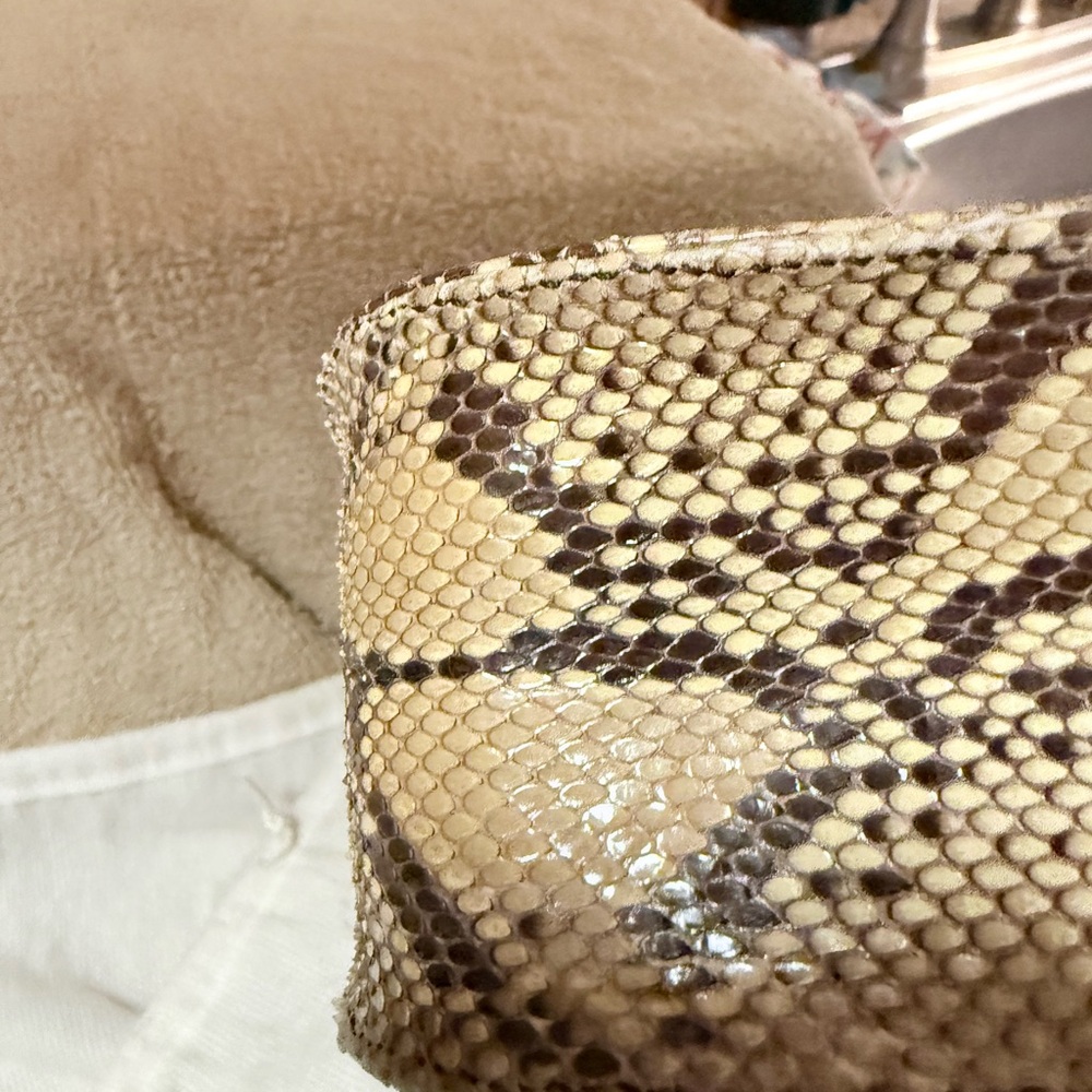 Prada Gold/Brown Python Snake Print Shoulder Bag - image 10